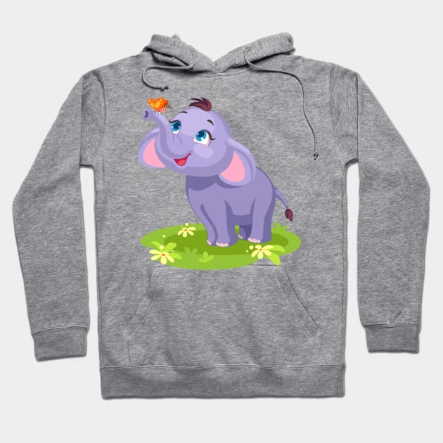 Cute baby elephant Hoodie by marleks